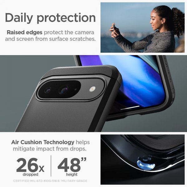 - Google Pixel 9/Pixel 9 Pro - Skal - Tough Armor - Svart