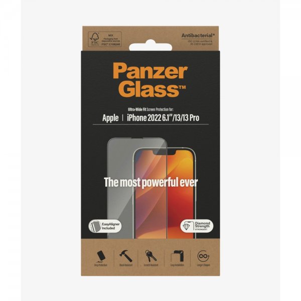 - iPhone 13/iPhone 13 Pro/iPhone 14 - Skärmskydd - Ultra-Wide Fit EasyAligner