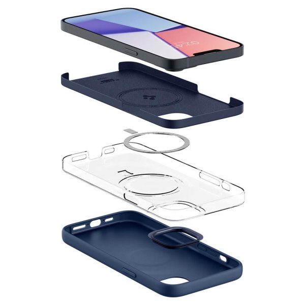 - iPhone 14 Plus - Skal - Silicone Fit MagFit - Navy Blue