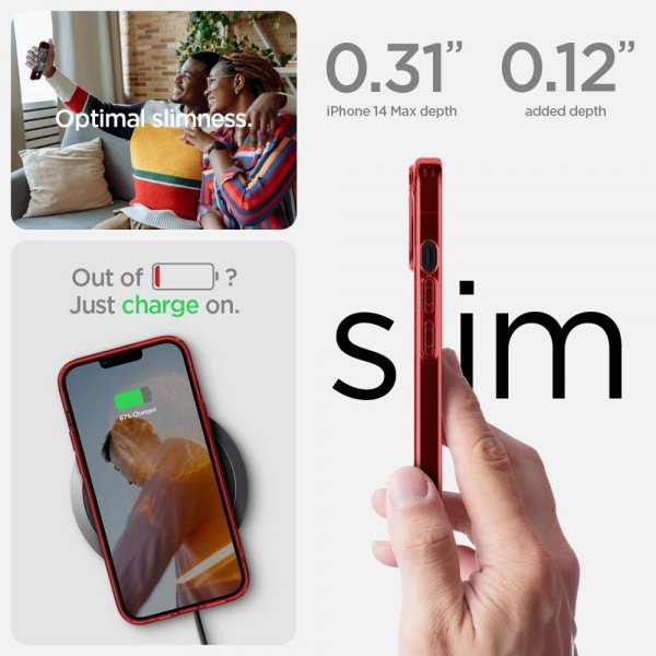 - iPhone 14 Plus - Skal - Ultra Hybrid - Red Crystal