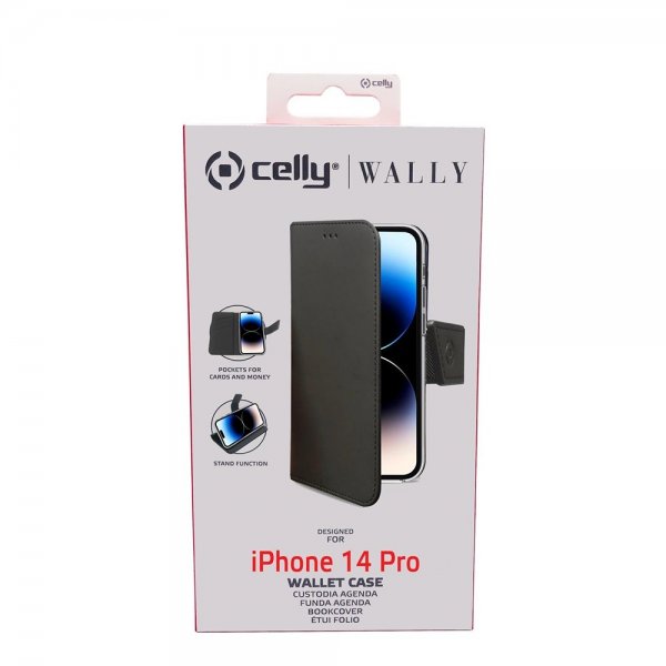 - iPhone 14 Pro - Fodral - Wally Wallet Case - Svart
