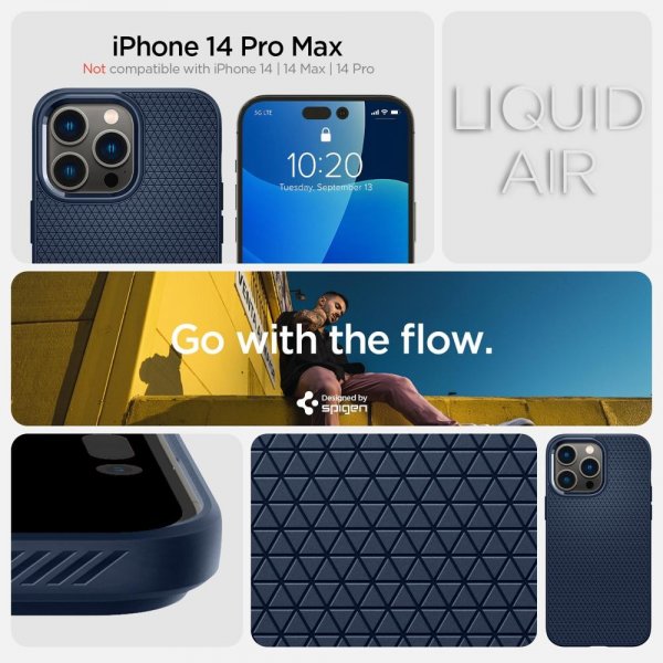 - iPhone 14 Pro Max - Skal - Liquid Air - Navy Blue