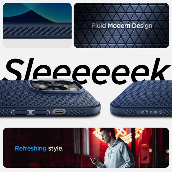 - iPhone 14 Pro Max - Skal - Liquid Air - Navy Blue