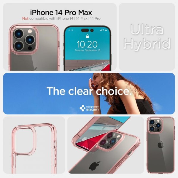 - iPhone 14 Pro Max - Skal - Ultra Hybrid - Rose Crystal