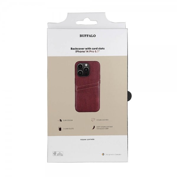 - iPhone 14 Pro - Skal - Backcover with Card Slots - Brun
