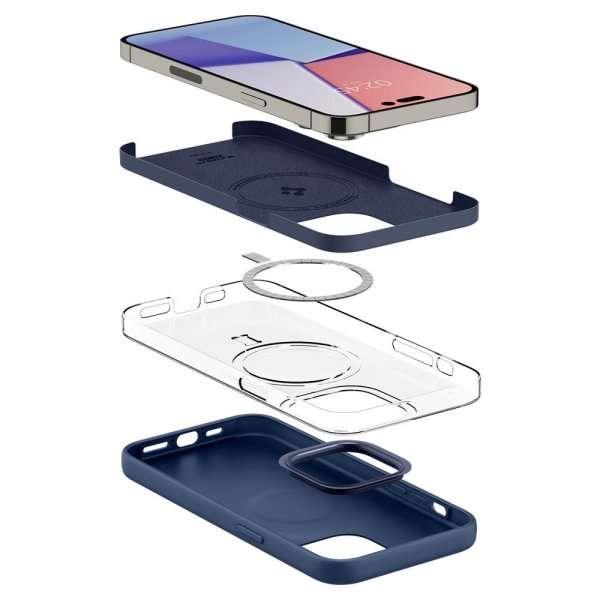 - iPhone 14 Pro - Skal - Silicone Fit MagFit - Navy Blue