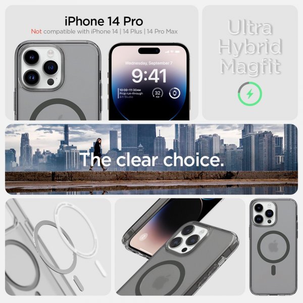 - iPhone 14 Pro - Skal - Ultra Hybrid MagFit - Frost Black