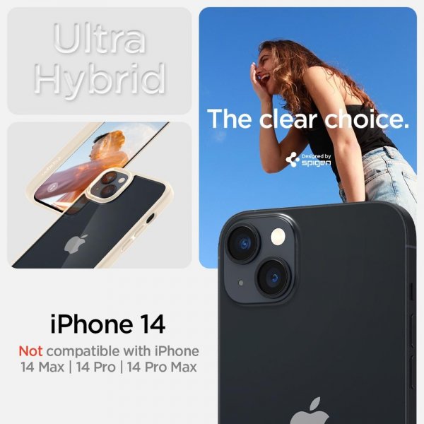 - iPhone 14 - Skal - Ultra Hybrid - Sand Beige