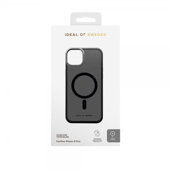 - iPhone 15 Plus - Skal - Clear Case MagSafe - Tinted Black