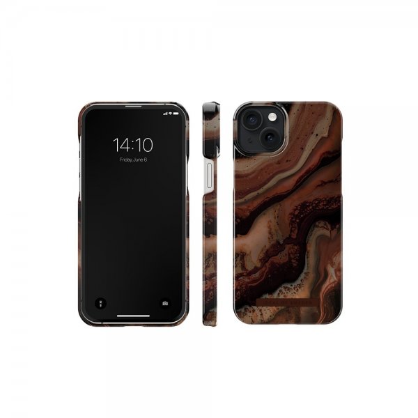 - iPhone 15 Plus - Skal - Fashion Case MagSafe - Dark Amber Marble