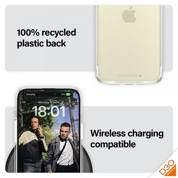 - iPhone 15 Plus - Skal - HardCase D3O - Transparent