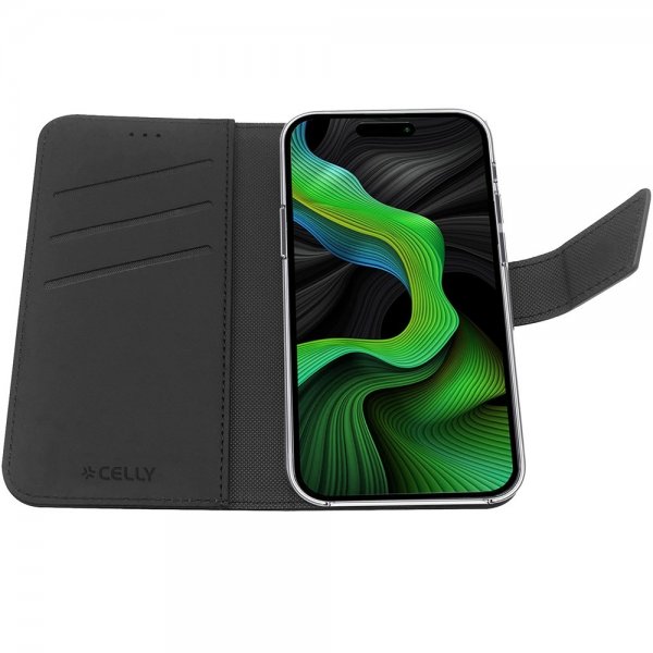 - iPhone 15 Pro - Fodral - Wally Wallet Case - Svart