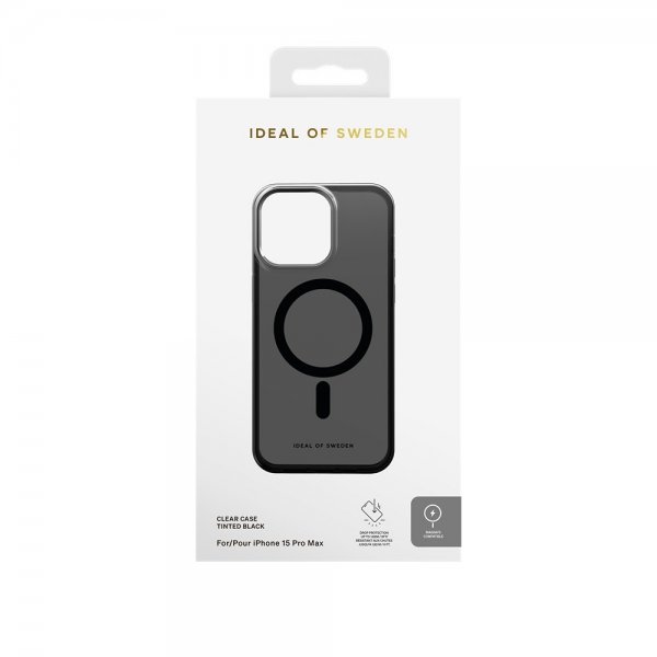 - iPhone 15 Pro Max - Skal - Clear Case MagSafe - Tinted Black