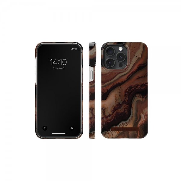 - iPhone 15 Pro Max - Skal - Fashion Case MagSafe - Dark Amber Marble
