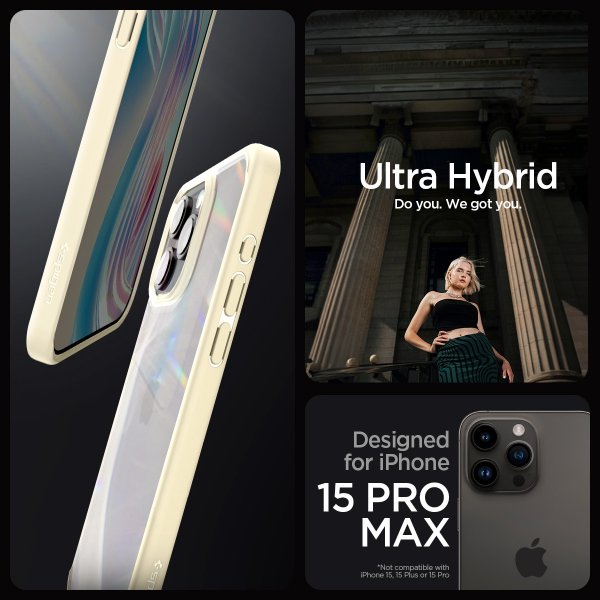 - iPhone 15 Pro Max - Skal - Ultra Hybrid - Mute Beige