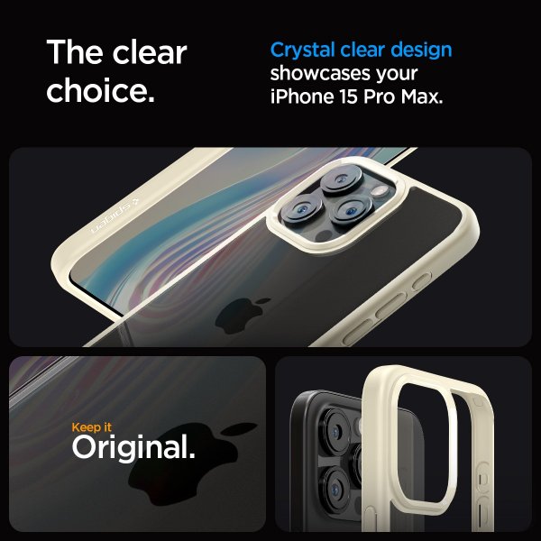 - iPhone 15 Pro Max - Skal - Ultra Hybrid - Mute Beige