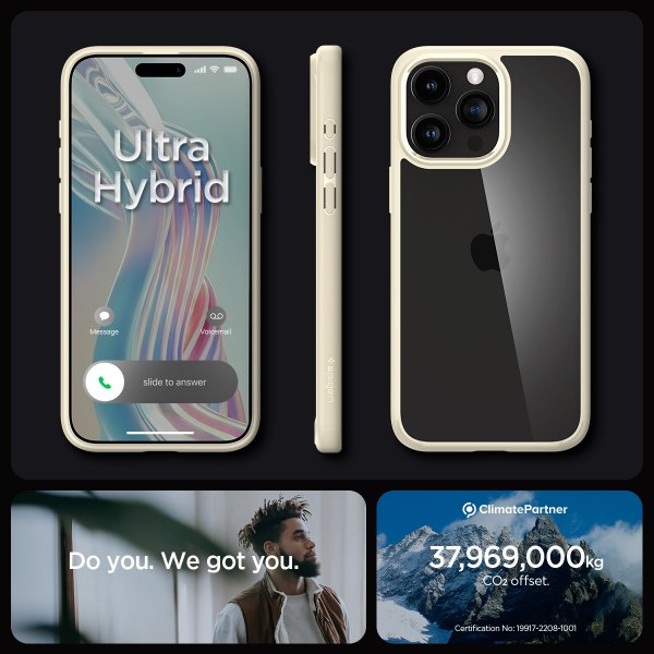 - iPhone 15 Pro Max - Skal - Ultra Hybrid - Mute Beige