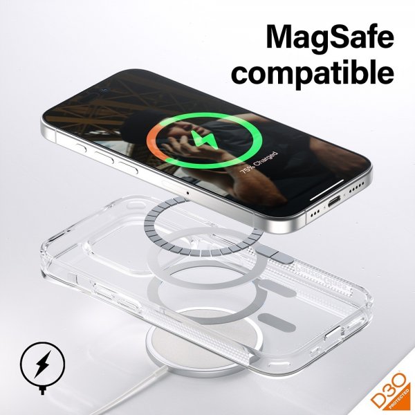 - iPhone 15 Pro - Skal - HardCase MagSafe D3O - Transparent
