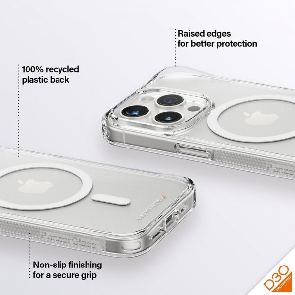 - iPhone 15 Pro - Skal - HardCase MagSafe D3O - Transparent