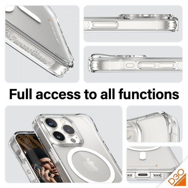 - iPhone 15 Pro - Skal - HardCase MagSafe D3O - Transparent