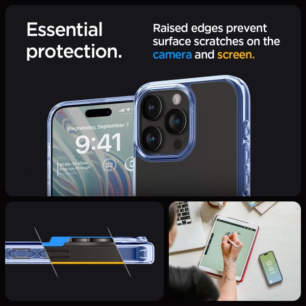 - iPhone 15 Pro - Skal - Ultra Hybrid - Sky Crystal