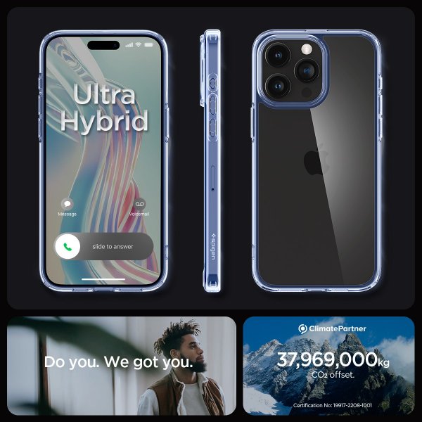 - iPhone 15 Pro - Skal - Ultra Hybrid - Sky Crystal