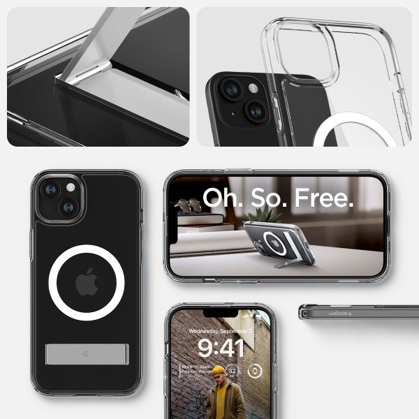 - iPhone 15 - Skal - Ultra Hybrid S MagFit - Crystal Clear