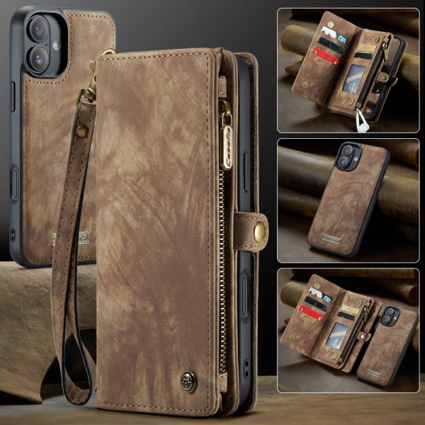 - iPhone 16 - Fodral - 008 Series Löstagbart Skal - Brun