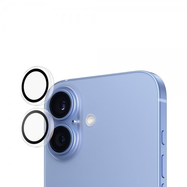 - iPhone 16/iPhone 16 Plus - Kameraskydd - Hoops - Transparent