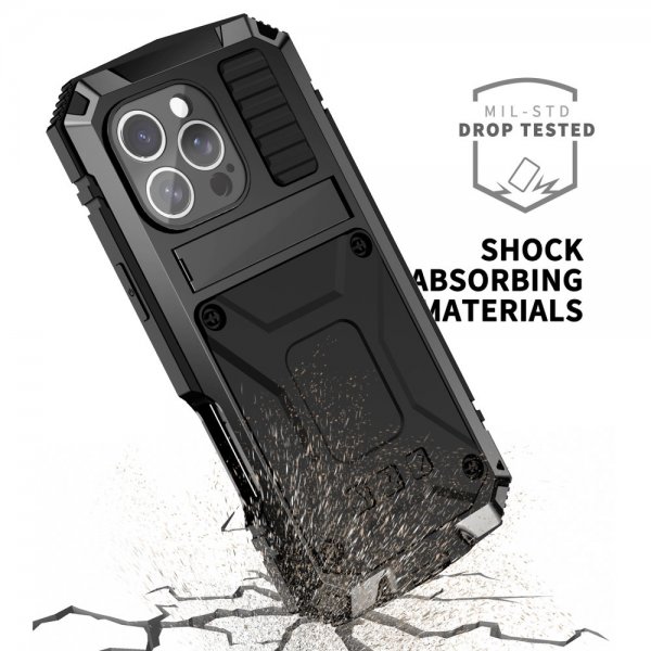 - iPhone 16 Pro Max - Skal - Metall Stöttåligt - Svart