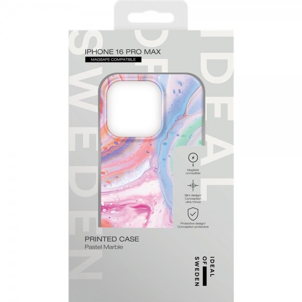 - iPhone 16 Pro Max - Skal - Printed Case MagSafe - Pastel Marble
