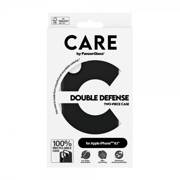 - iPhone 16 - Skal - Double Defence - Svart