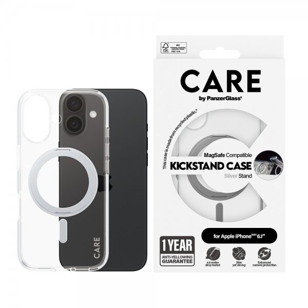 - iPhone 16 - Skal - Kickstand MagSafe - Silver