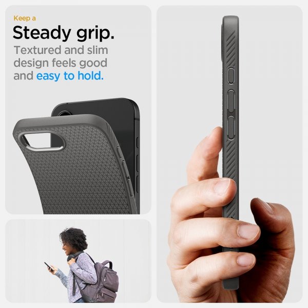 - iPhone 16e/17e - Skal - Liquid Air - Marble Gray