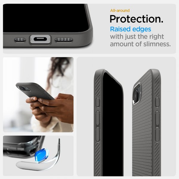 - iPhone 16e/17e - Skal - Liquid Air - Marble Gray