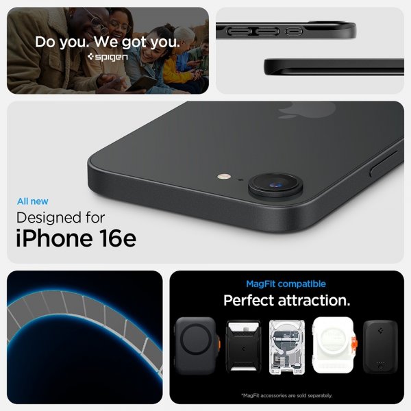 - iPhone 16e/17e - Skal - Thin Fit MagFit - Svart