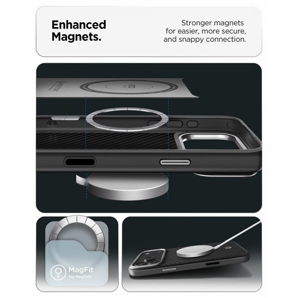- iPhone 17 Pro Max - Skal - Enzo Aramid T MagFit - Svart Silver