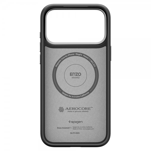 - iPhone 17 Pro Max - Skal - Enzo Aramid T MagFit - Svart Silver