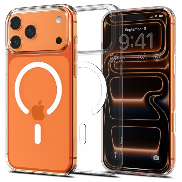 - iPhone 17 Pro Max - Skal - Liquid Crystal MagFit - Clear White