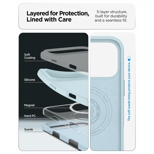 - iPhone 17 Pro Max - Skal - Silicone Fit MagFit - Mute Blue