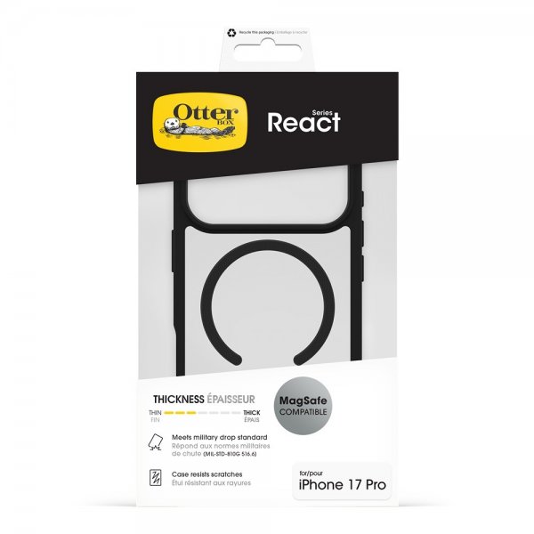 - iPhone 17 Pro - Skal - React MagSafe - Black Crystal