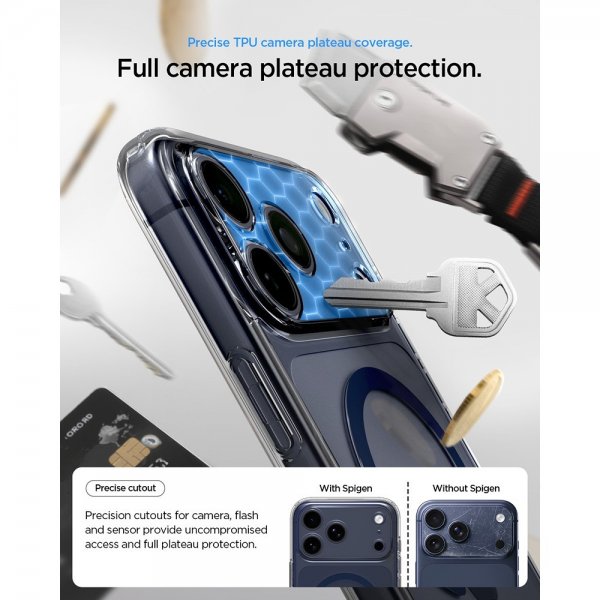 - iPhone 17 Pro - Skal - Ultra Hybrid MagFit - Clear Deep Blue