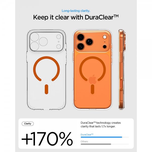 - iPhone 17 Pro - Skal - Ultra Hybrid MagFit - Clear Orange