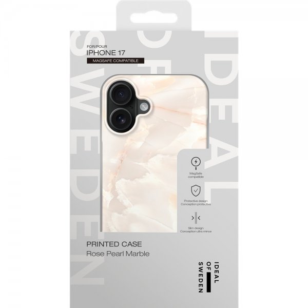 - iPhone 17 - Skal - Printed Case MagSafe - Rose Pearl Marble