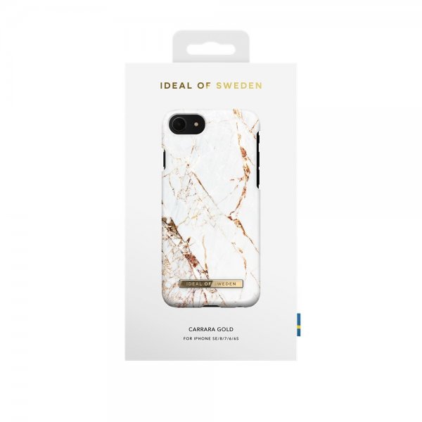 - iPhone 6/6S/7/8/SE 2020/2022 - Skal - Fashion Case - Carrara Gold
