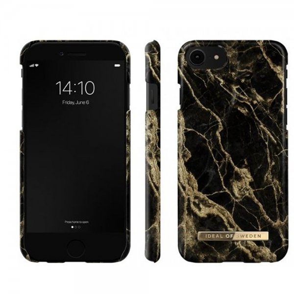 - iPhone 6/6S/7/8/SE 2020/2022 - Skal - Golden Smoke Marble - Fashion Case