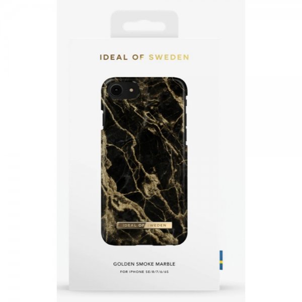 - iPhone 6/6S/7/8/SE 2020/2022 - Skal - Golden Smoke Marble - Fashion Case