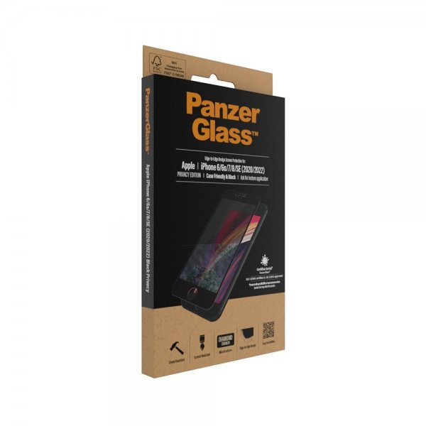 - iPhone 6/6S/7/8/SE 2020/2022 - Skärmskydd - Edge-to-Edge - Privacy
