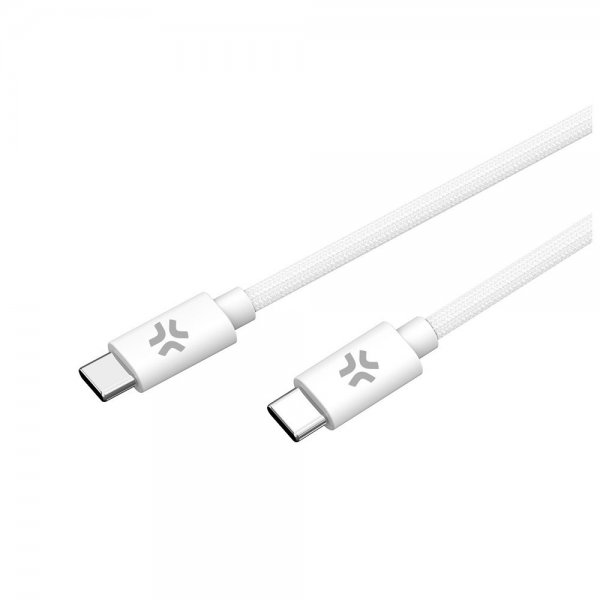- Kabel - Cotton Braided USB-C till USB-C - 1.5m Vit