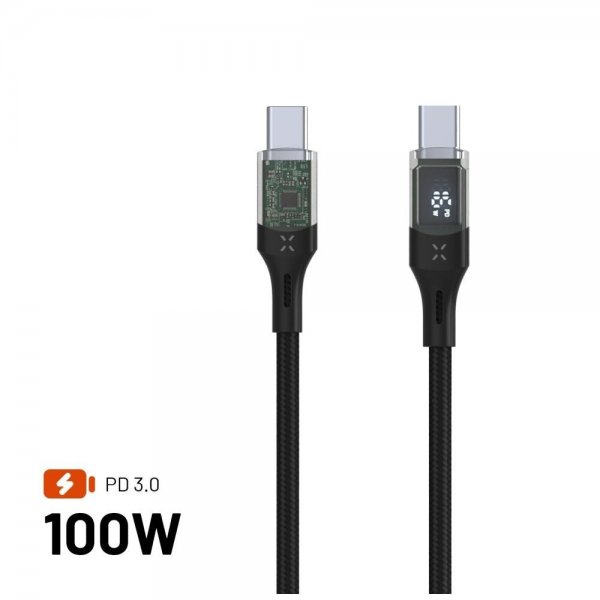 - Kabel med Display USB-C/USB-C 100W - 1.2m
